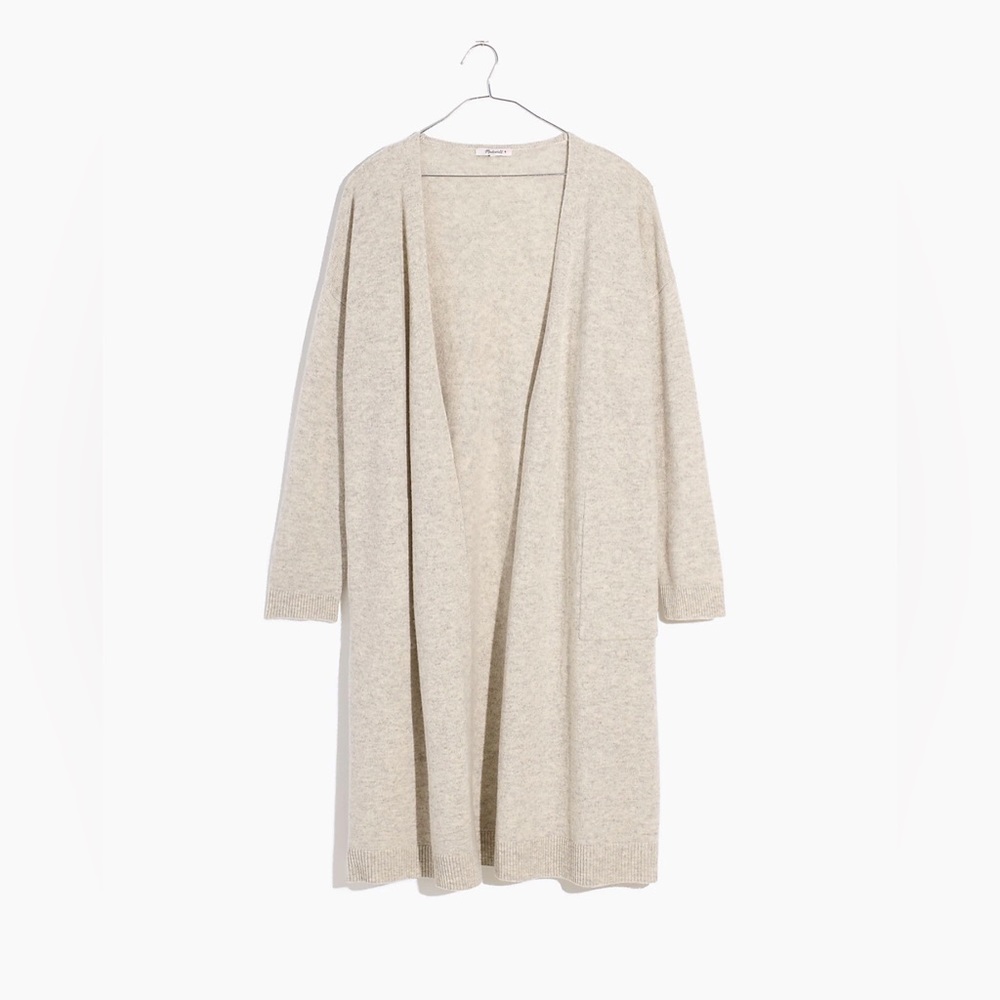Madwell by J Crew Plus Duster Cardigan Sweater. Wool blend. Ivory. 2x. 3x. NWT
